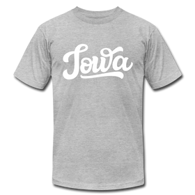 Iowa T-Shirt - Hand Lettered Unisex Iowa T Shirt - heather gray