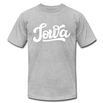 Iowa T-Shirt - Hand Lettered Unisex Iowa T Shirt - heather gray