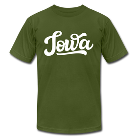Iowa T-Shirt - Hand Lettered Unisex Iowa T Shirt - olive