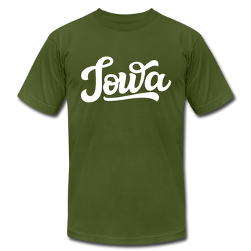 Iowa T-Shirt - Hand Lettered Unisex Iowa T Shirt - olive
