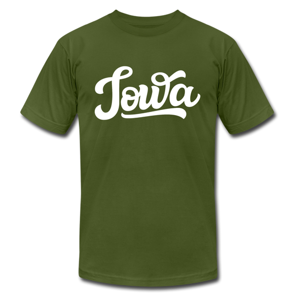 Iowa T-Shirt - Hand Lettered Unisex Iowa T Shirt - olive