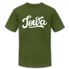 Iowa T-Shirt - Hand Lettered Unisex Iowa T Shirt - olive
