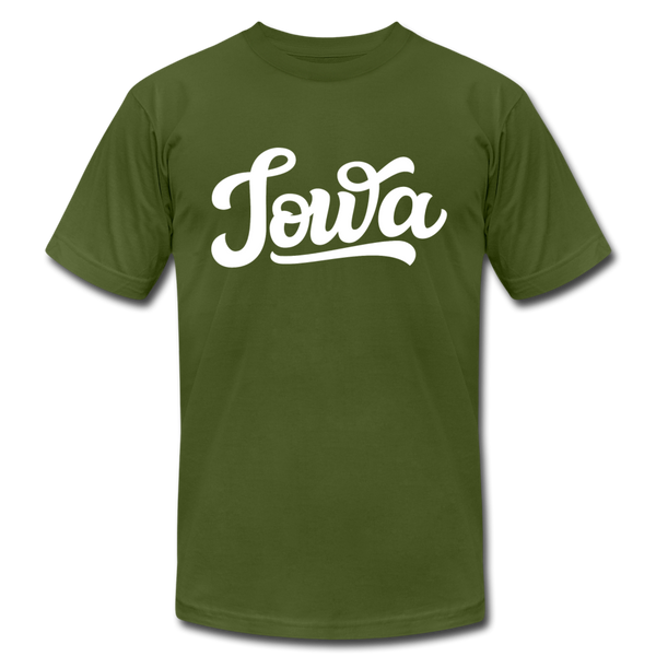 Iowa T-Shirt - Hand Lettered Unisex Iowa T Shirt - olive