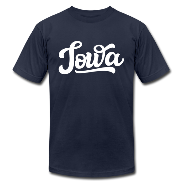 Iowa T-Shirt - Hand Lettered Unisex Iowa T Shirt - navy