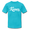 Kansas T-Shirt - Hand Lettered Unisex Kansas T Shirt - turquoise