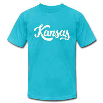 Kansas T-Shirt - Hand Lettered Unisex Kansas T Shirt - turquoise