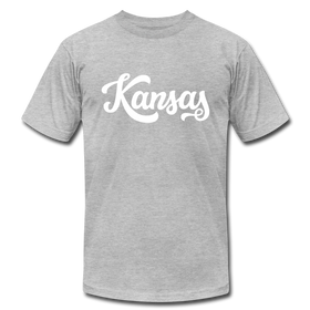 Kansas T-Shirt - Hand Lettered Unisex Kansas T Shirt - heather gray