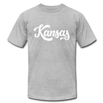 Kansas T-Shirt - Hand Lettered Unisex Kansas T Shirt - heather gray