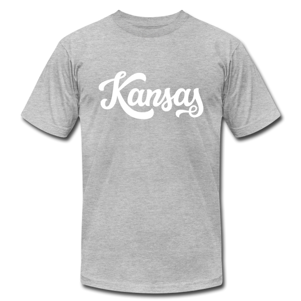 Kansas T-Shirt - Hand Lettered Unisex Kansas T Shirt - heather gray