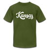 Kansas T-Shirt - Hand Lettered Unisex Kansas T Shirt - olive