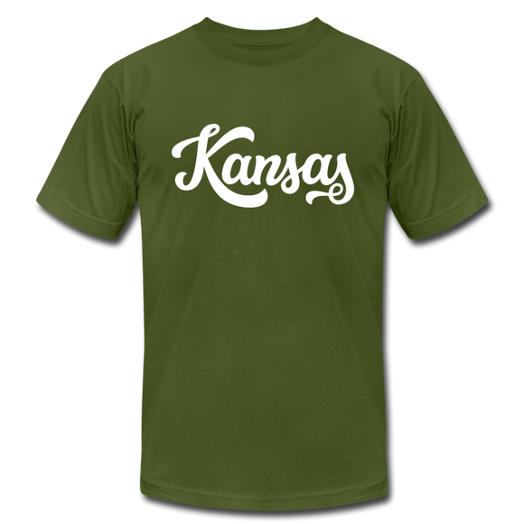 Kansas T-Shirt - Hand Lettered Unisex Kansas T Shirt - olive