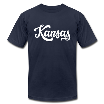 Kansas T-Shirt - Hand Lettered Unisex Kansas T Shirt - navy