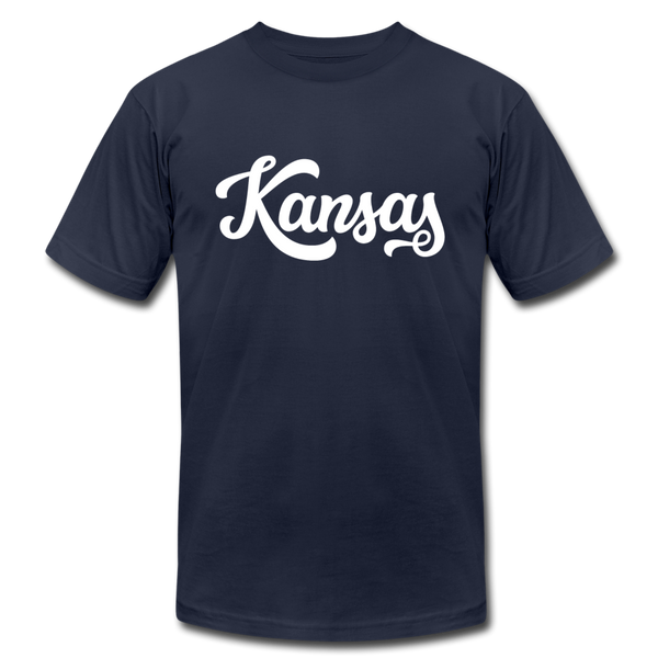 Kansas T-Shirt - Hand Lettered Unisex Kansas T Shirt - navy