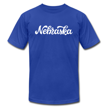 Nebraska T-Shirt - Hand Lettered Unisex Nebraska T Shirt - royal blue
