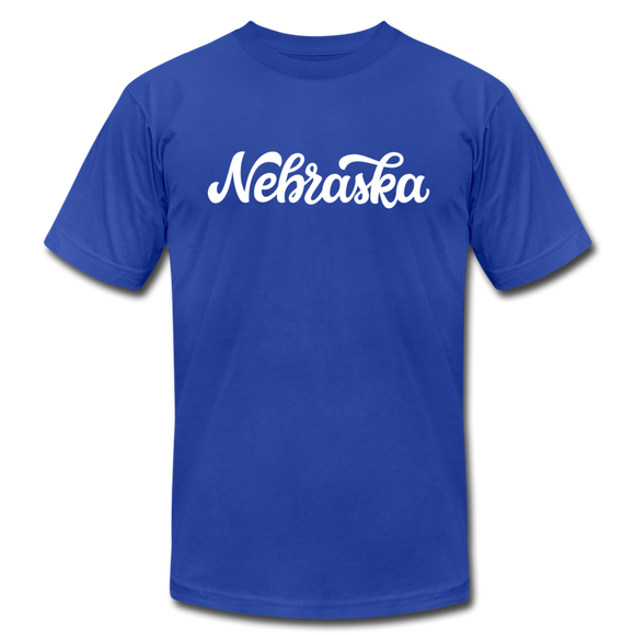Nebraska T-Shirt - Hand Lettered Unisex Nebraska T Shirt - royal blue