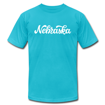 Nebraska T-Shirt - Hand Lettered Unisex Nebraska T Shirt - turquoise