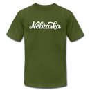 Nebraska T-Shirt - Hand Lettered Unisex Nebraska T Shirt - olive