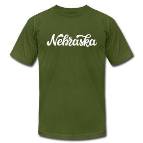 Nebraska T-Shirt - Hand Lettered Unisex Nebraska T Shirt - olive