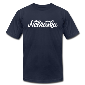 Nebraska T-Shirt - Hand Lettered Unisex Nebraska T Shirt - navy