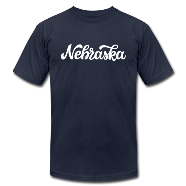 Nebraska T-Shirt - Hand Lettered Unisex Nebraska T Shirt - navy
