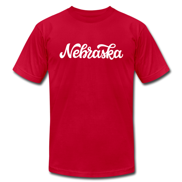Nebraska T-Shirt - Hand Lettered Unisex Nebraska T Shirt - red