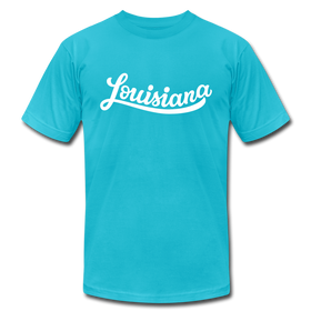 Louisiana T-Shirt - Hand Lettered Unisex Louisiana T Shirt - turquoise