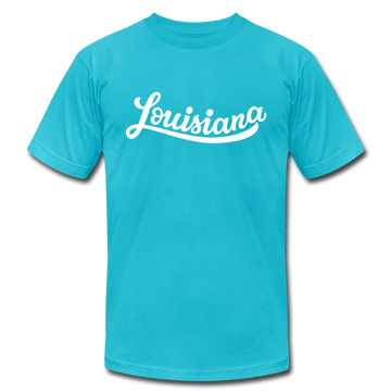 Louisiana T-Shirt - Hand Lettered Unisex Louisiana T Shirt - turquoise