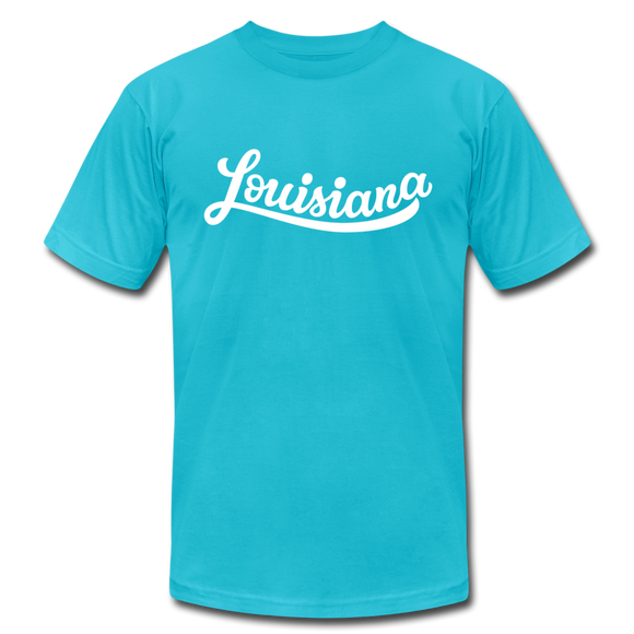 Louisiana T-Shirt - Hand Lettered Unisex Louisiana T Shirt - turquoise