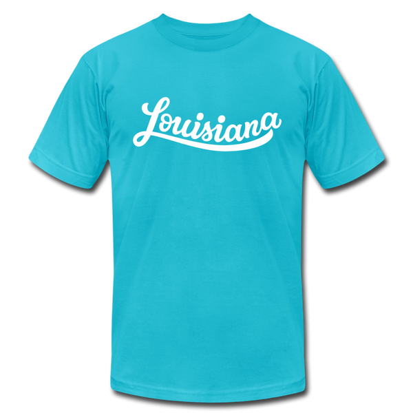 Louisiana T-Shirt - Hand Lettered Unisex Louisiana T Shirt - turquoise