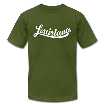 Louisiana T-Shirt - Hand Lettered Unisex Louisiana T Shirt - olive