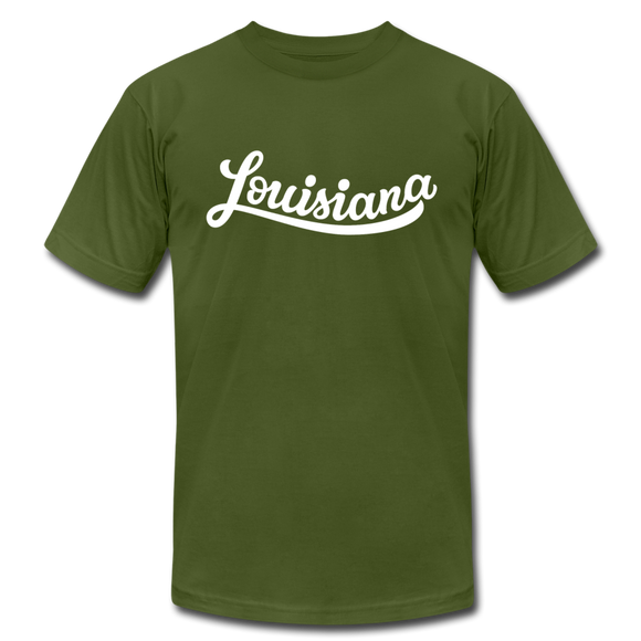 Louisiana T-Shirt - Hand Lettered Unisex Louisiana T Shirt - olive