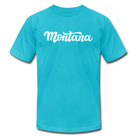 Montana T-Shirt - Hand Lettered Unisex Montana T Shirt - turquoise