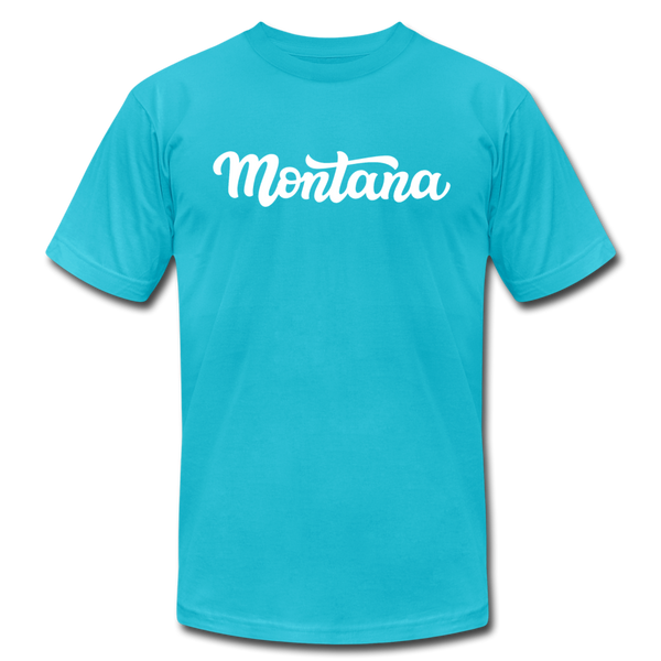 Montana T-Shirt - Hand Lettered Unisex Montana T Shirt - turquoise