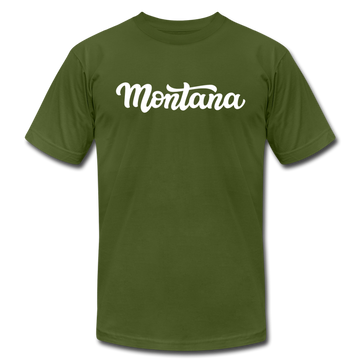 Montana T-Shirt - Hand Lettered Unisex Montana T Shirt - olive
