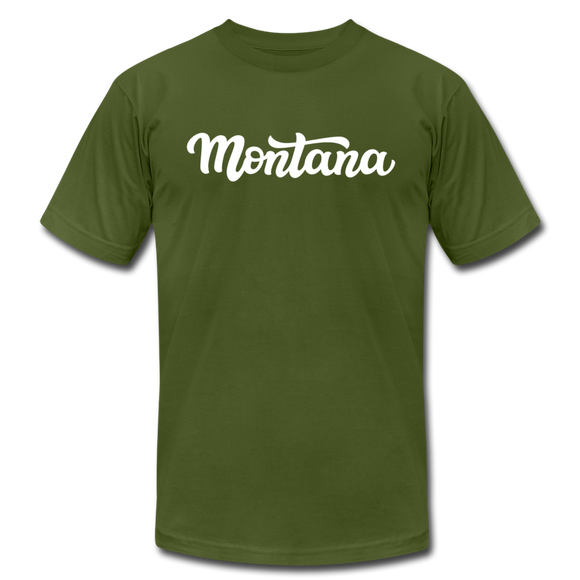 Montana T-Shirt - Hand Lettered Unisex Montana T Shirt - olive