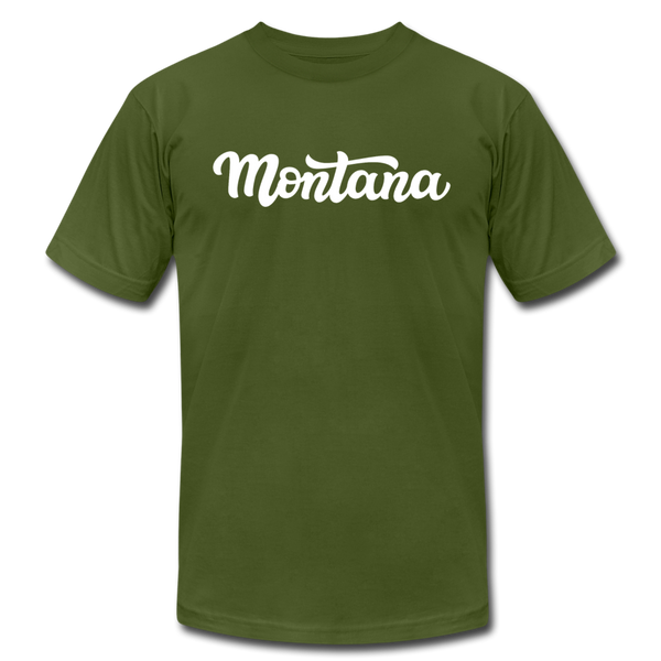 Montana T-Shirt - Hand Lettered Unisex Montana T Shirt - olive