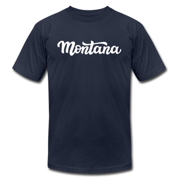 Montana T-Shirt - Hand Lettered Unisex Montana T Shirt - navy