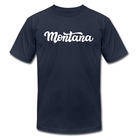 Montana T-Shirt - Hand Lettered Unisex Montana T Shirt - navy