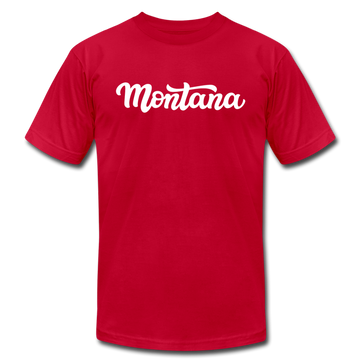 Montana T-Shirt - Hand Lettered Unisex Montana T Shirt - red