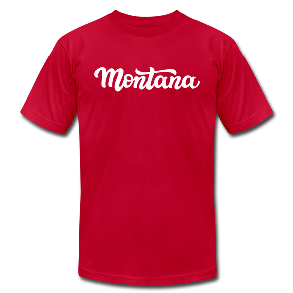 Montana T-Shirt - Hand Lettered Unisex Montana T Shirt - red