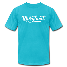 Maryland T-Shirt - Hand Lettered Unisex Maryland T Shirt - turquoise