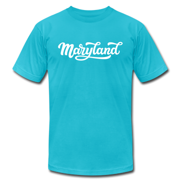 Maryland T-Shirt - Hand Lettered Unisex Maryland T Shirt - turquoise