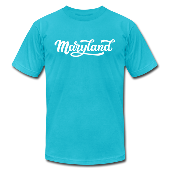 Maryland T-Shirt - Hand Lettered Unisex Maryland T Shirt - turquoise