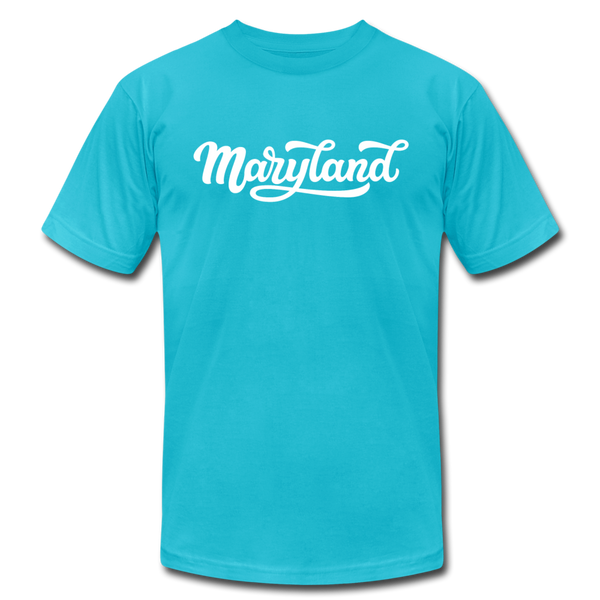 Maryland T-Shirt - Hand Lettered Unisex Maryland T Shirt - turquoise