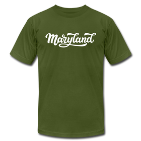 Maryland T-Shirt - Hand Lettered Unisex Maryland T Shirt - olive