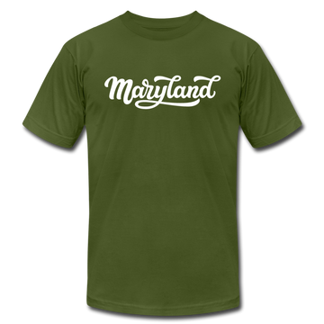 Maryland T-Shirt - Hand Lettered Unisex Maryland T Shirt - olive