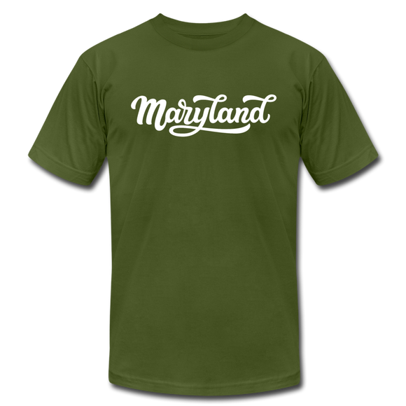 Maryland T-Shirt - Hand Lettered Unisex Maryland T Shirt - olive