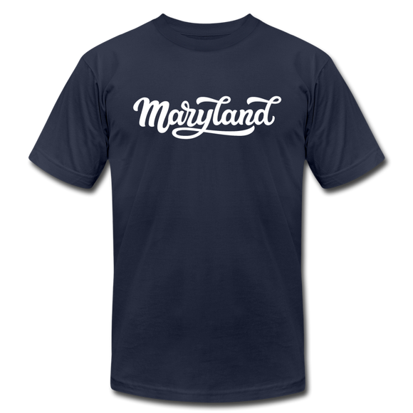 Maryland T-Shirt - Hand Lettered Unisex Maryland T Shirt - navy