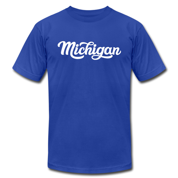 Michigan T-Shirt - Hand Lettered Unisex Michigan T Shirt - royal blue