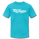 Michigan T-Shirt - Hand Lettered Unisex Michigan T Shirt - turquoise